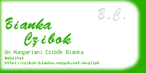 bianka czibok business card